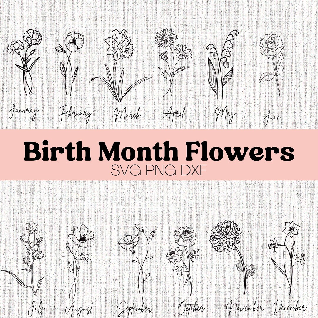 Birth Flower SVG Birth Month Flowers Png Wildflower Svg - Etsy