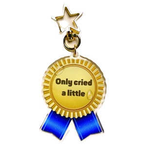 Only Cried A Little Keychain - Funny Cute Car Accessories Gift For Best Friend White Elephant Christmas Stocking Stuffer Gen Z Cute Nursing