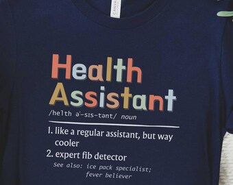 Health Assistant Shirt for Back to School, Elementary Middle and High School Front Office T-Shirt, Matching Administrator Tees