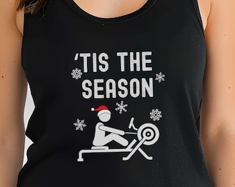 Christmas Rowing Racerback Tank Top, Funny Crew Winter Erging Shirt for Rowers, Christmas Rowing Shirt, Womens Rowing