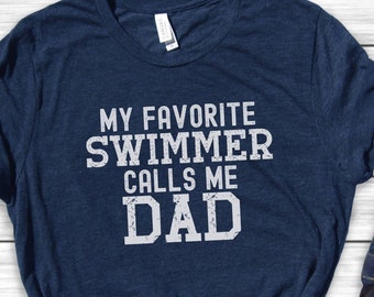 Camiseta de Papá Nadador, Regalo para Papá, Regalo del Día del Padre, Camiseta de Papá Orgulloso, Camiseta de Papá MVP, Regalo de Hija, Regalo de Hijo, Camiseta de Competencia de Natación