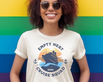Personalized Empty Nester Cruise Squad Shirt, Custom Matching Cruise TShirt, Holiday Vacation T-Shirts, Friends Cruising, Couples Cruise