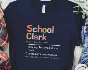 School Clerk Shirt for Back to School, Funny High School Secretary TShirt, Attendance Clerk T-Shirt, Middle School Office Staff T-Shirt