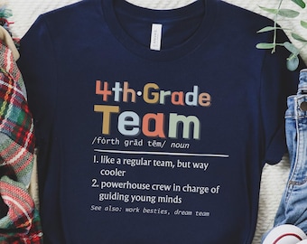 Fourth Grade Teaching Team Shirt, Matching Teacher TShirts, 4th Grade Squad T-Shirt, Fourth Grade Crew, Cute Back to School Grade Level Tee