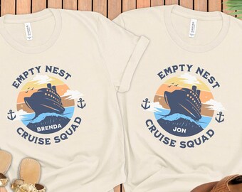 Personalized Empty Nester Cruise Squad Shirt, Custom Matching Cruise TShirt, Holiday Vacation T-Shirts, Friends Cruising, Couples Cruise