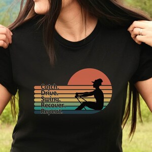 Rowing Shirt for Women, Gift for Rowers, Girls Crew T-Shirt, Sunset Graphic Rowing Tee, Rower Shirts, Masters Womens Rowing TShirt