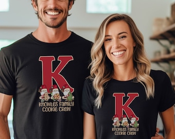 Monogrammed Family Christmas Shirts, Personalized Christmas Family T-Shirt, Matching Family Christmas TShirt, Family Christmas Name Shirt