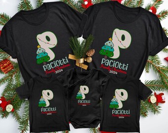 Monogrammed Family Christmas Shirts, Personalized Christmas Family T-Shirt, Matching Family Christmas TShirt, Family Christmas Name Shirt