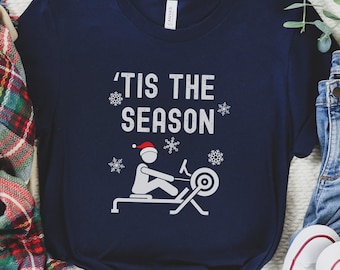 Christmas Rowing T-Shirt, Funny Crew Winter Erging Shirt for Rowers, Christmas Rowing Shirt, Mens Rowing Shirt, Womens Rowing