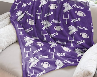 Manta personalizada para mamá animadora de fútbol, manta personalizada para estadio, manta personalizable, regalo para mamá animadora de fútbol