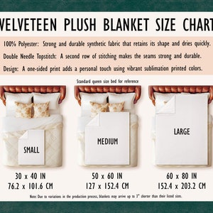 A visual size guide for the three blanket sizes available.