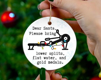 Rowing Christmas Ornament, Funny Erging Christmas Tree Ornament for Rowers, Rowing Coach Holiday Gift, Rowing Gift Ideas, Row Crew Ornament