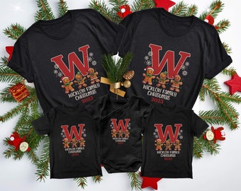 Monogrammed Family Christmas Shirts, Personalized Christmas Family T-Shirt, Matching Family Christmas TShirt, Family Christmas Name Shirt