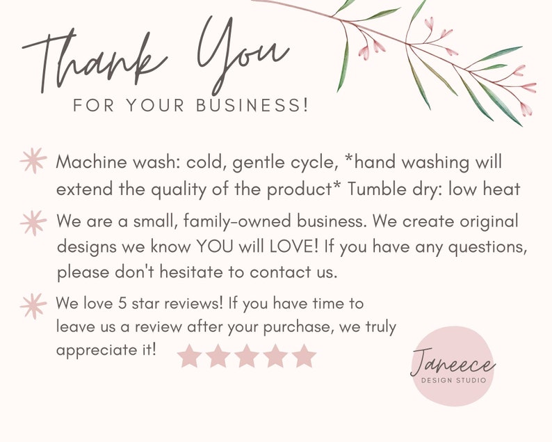 Thank you for shopping my small business! Please note the care instructions in the listing description.