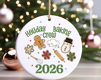 Holiday Baking Crew Commemorative Ornament for Annual Friends and Family Christmas Cookie Baking