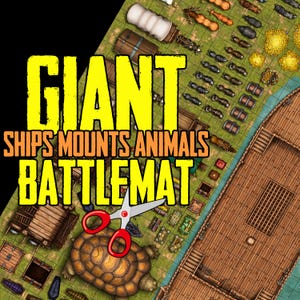 Enormes barcos, botes y monturas de D&D con gran nivel de detalle: mapa de fantasía grande para juegos de rol de mesa, perfecto para campañas, combate y exploración, Mat