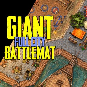 Battlemat de D&D con gran nivel de detalle: mapa de fantasía de gran tamaño para juegos de rol de mesa, perfecto para campañas, combate y exploración - DnD DAYTIME CITY