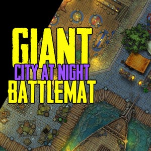 Massive High-Detail D&D Battlemat – Large Fantasy Map for Tabletop RPGs – Perfect for Campaigns, Combat and Exploration - DnD CITY AT NIGHT