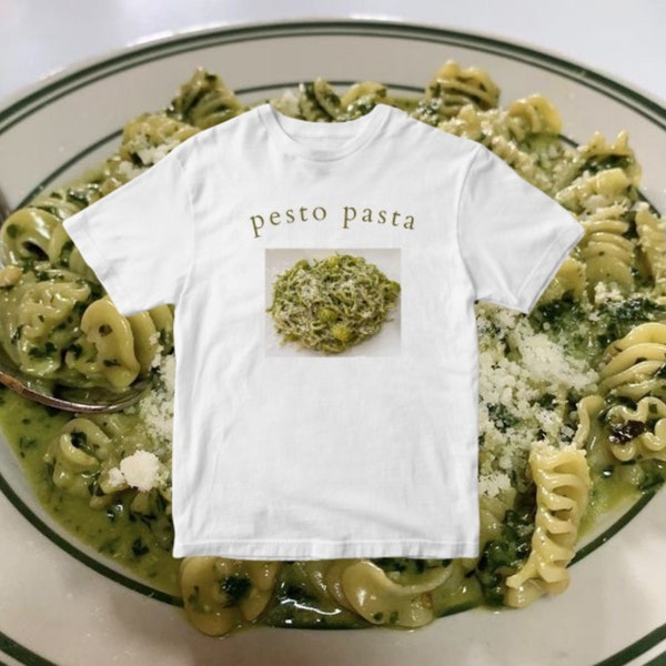 Ästhetisches Pesto Pasta T-Shirt, Vintage Y2K T-Shirt, Ästhetisches Shirt, Pinterest Tee, Frauen T-Shirt, NYC Ästhetisch, Mode Tumblr, Pesto Gal