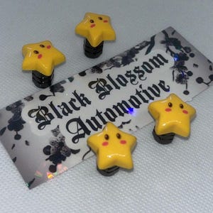 Yellow Star Dustcaps | Valve Caps | JDM | Car Accessory | Car Accessories