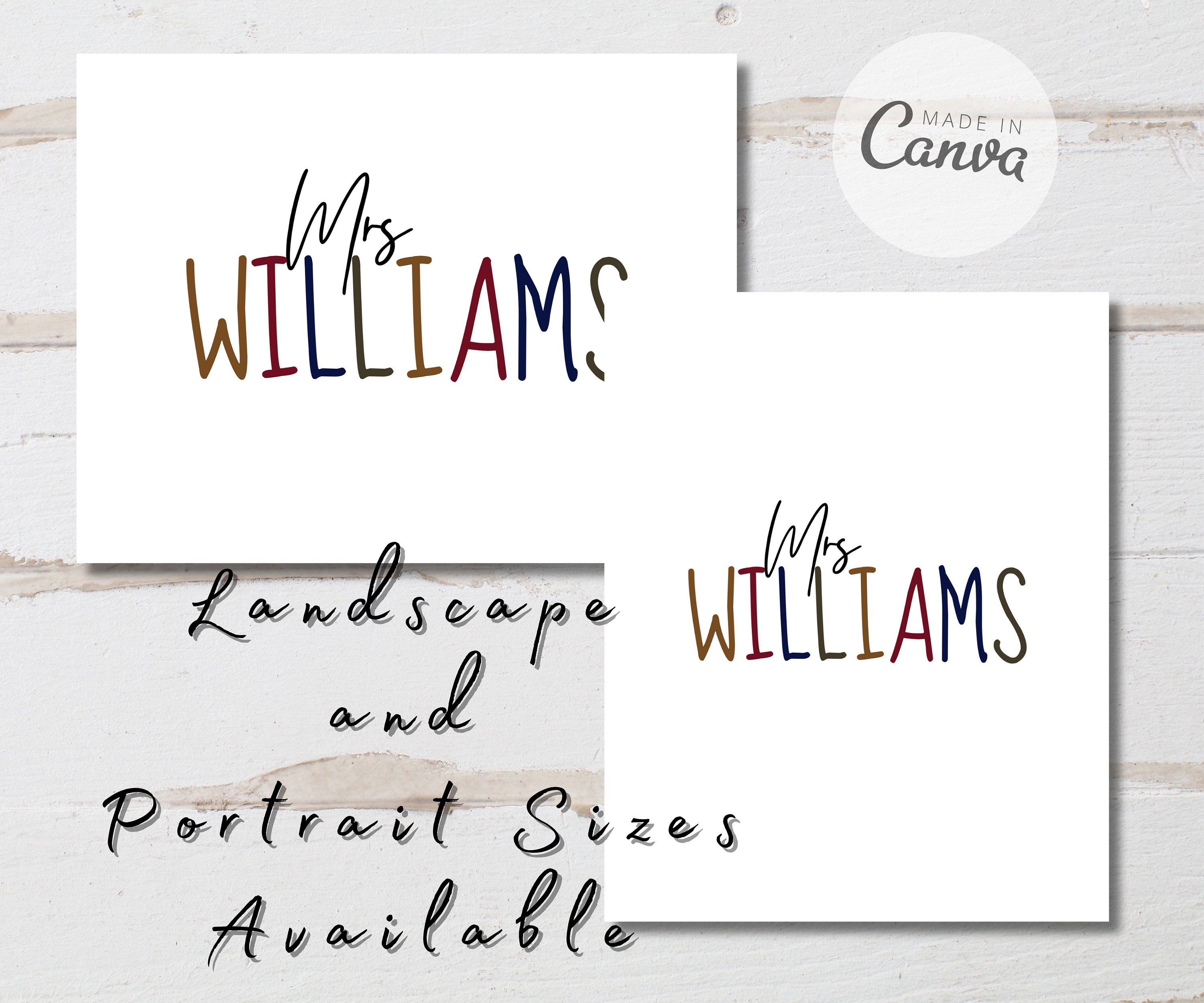 Boho Name Sign Printable Name Sign Canva Digital Print Custom Name Sign Boho Name Sign Printable Name Sign Canva Digital Print Custom Name Sign