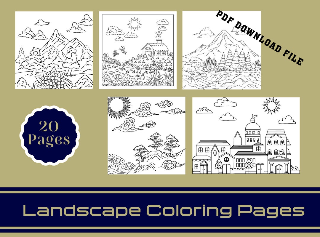 Landscape Coloring Pages for Kids - Etsy