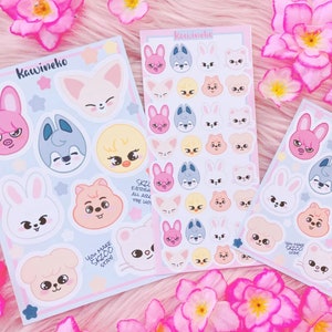 sticker sheets kpop wolf chicken fox rabbit  squirrel ferret