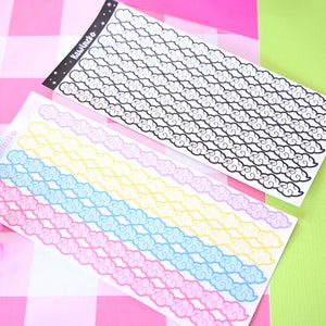 Chaînes de nuages japonais et feuilles d&#39;autocollants déco, carnets déco, carnets polaires à chargement vertical