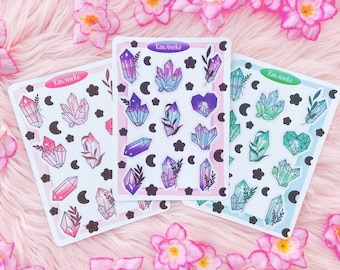 witchy magical crystals sticker sheets and decos sticker sheet planner scrapbooking
