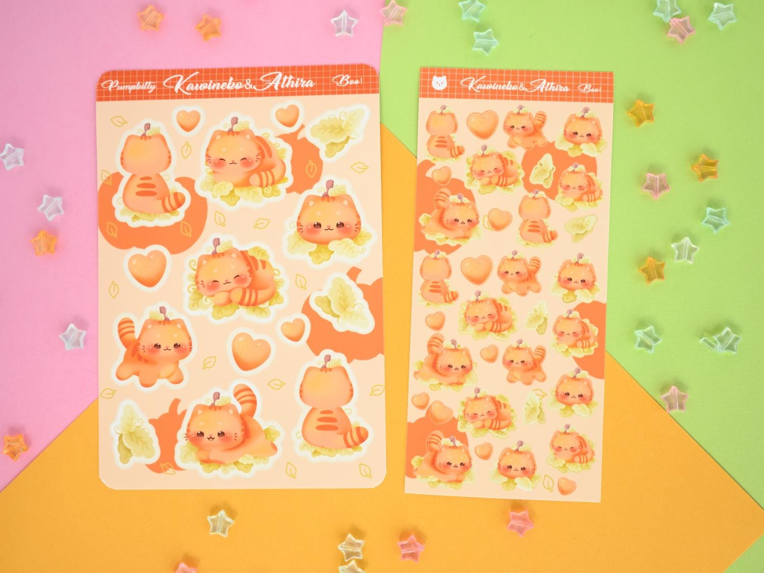 Pumpkitty Cute Spooky Sticker Sheet Halloween Cats and Pumpkins Fall ...