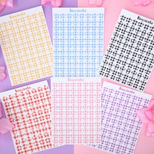Karomuster kleine Sakura Blumen Stickerbogen Journaling Deko Polcos Planer Scrapbooking