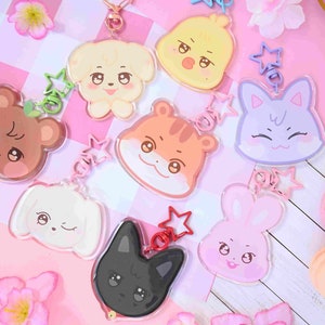 Porte-clés En Peluche ATEEZ - Personnages San, Hongjoong, Seonghwa, Wooyoung, Mingi - Environ 10 Cm - Pour Fans K-pop