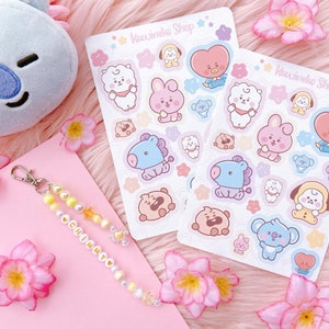 Hojas de pegatinas de dibujos animados de bebés Kpop