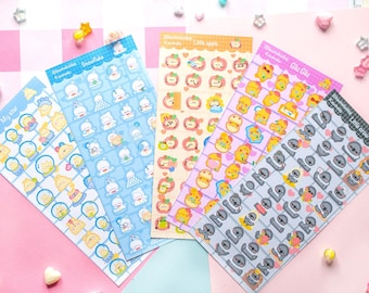 Foglio di adesivi decorativi con emoticon di Love and Deepspace, faccine carine, ragazzi, Sylus, Caleb, Zayne, Rafayel, Xavier