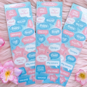 Hojas de pegatinas con forma de burbuja de chicle vibrante, con forma de burbuja y forma de discurso, para decorar, polcos, cargadores superiores, diario