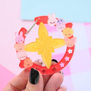 Llavero con mosquetón, amuleto, tarjetero acrílico, porta tarjetas fotográficas Kpop, llavero, regalo, accesorios para PC, baratija