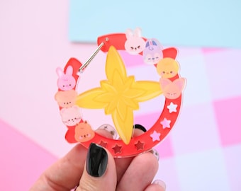 Carabiner keychain charm stay acrylic card holder kpop photocard holder cardholder keychain Gift PC stray accessories trinket