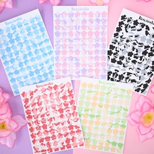 sakura blumen mit flüssiger marmor muster sticker Sheet journaling deco polcos scrapbooking