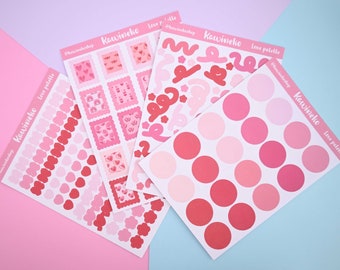 Valentine's Day sticker sheets pink red deco journaling penpal planner
