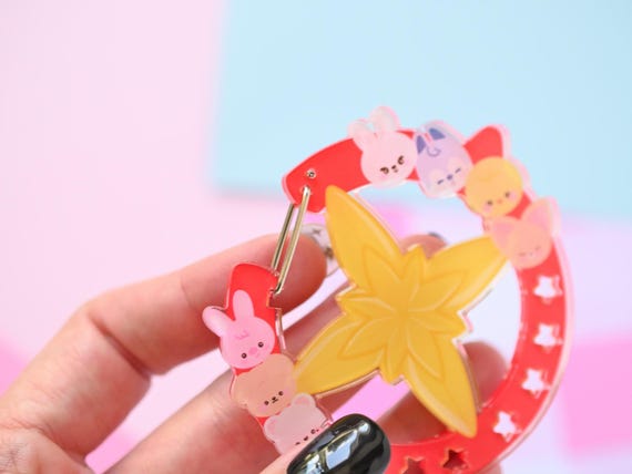 Carabiner Keychain Charm Stay Acrylic Card Holder Kpop Photocard