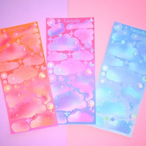 Pegatinas de nubes esponjosas estilo lofi
