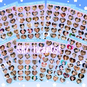 Hojas de pegatinas de corazón de miembros de la banda de chicos Kpop Bangchan