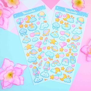ruimtevormen en deco's perfect voor polcos-toploaders en andere deco-stickervellen schattig kawaii