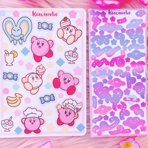 Inspired kirby game galaxy deco sticker sheets deco journals toploaders polas journaling
