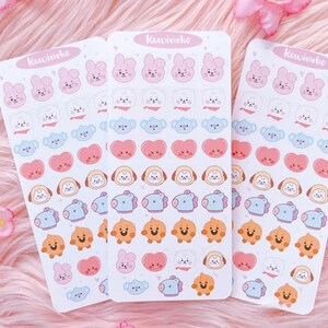 Hojas de pegatinas de dibujos animados kpop lindas kawaii