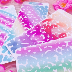 vibrant Ribbons gradient and decos sticker sheets polcos planner journaling scrapbooking