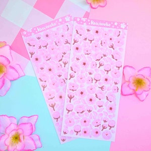 Kleiner Kirschblüten Blumen Sakura Schleife mit Rosen Sticker Sheets Deko polcos Toploader Journal
