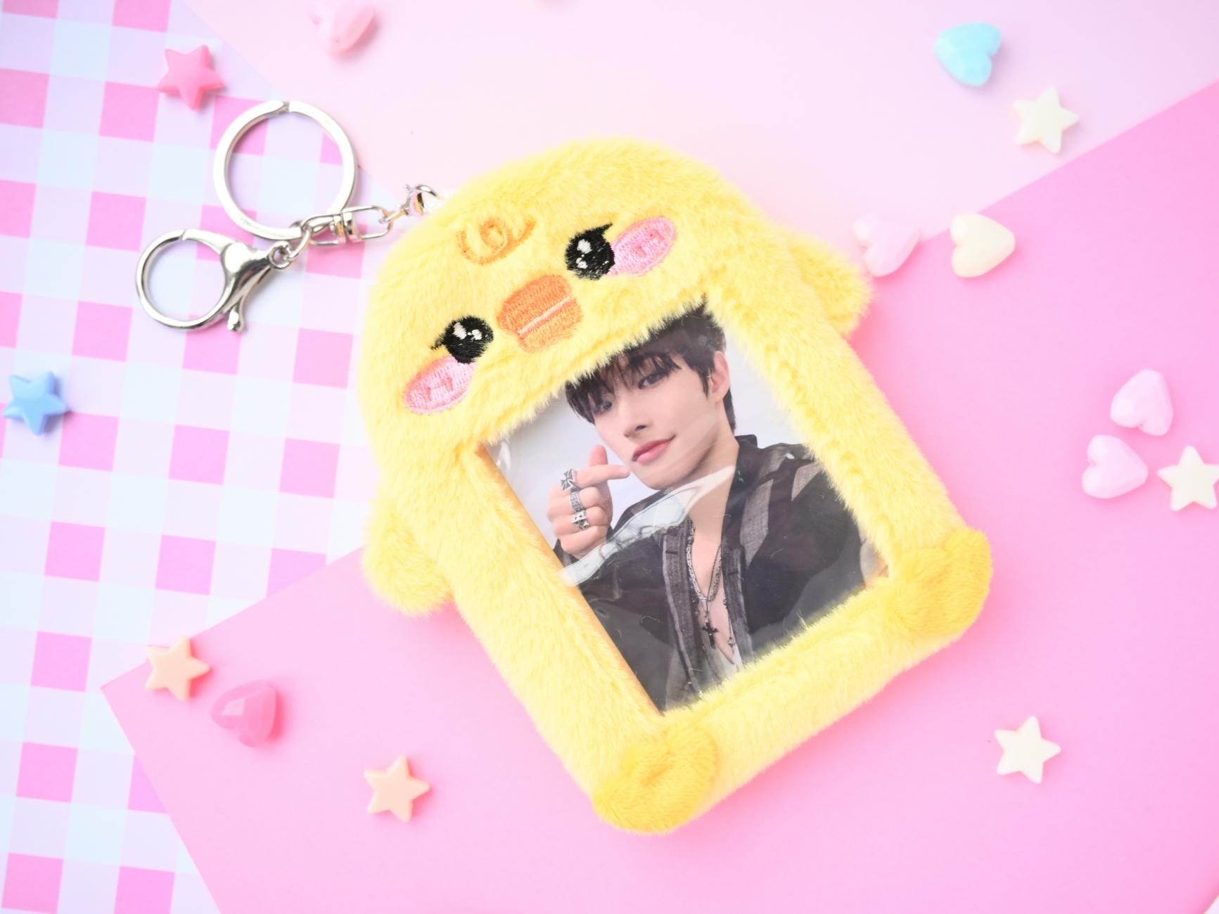 Cute Fluffy Chicken Plushie Pc Holders Photocard Holder Mingi