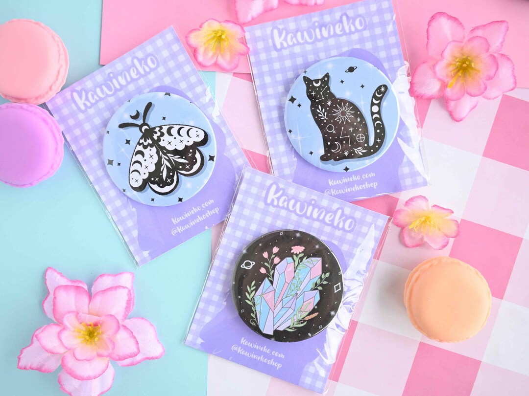 Magic Crystal Boho Buttons Pinback Pin - Etsy
