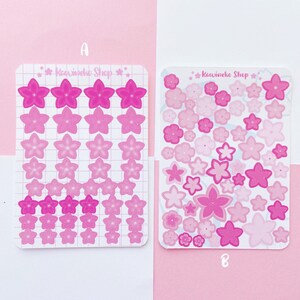 Hoja de pegatinas con flores de Sakura para diario, decoración, polcos, planificador, scrapbooking